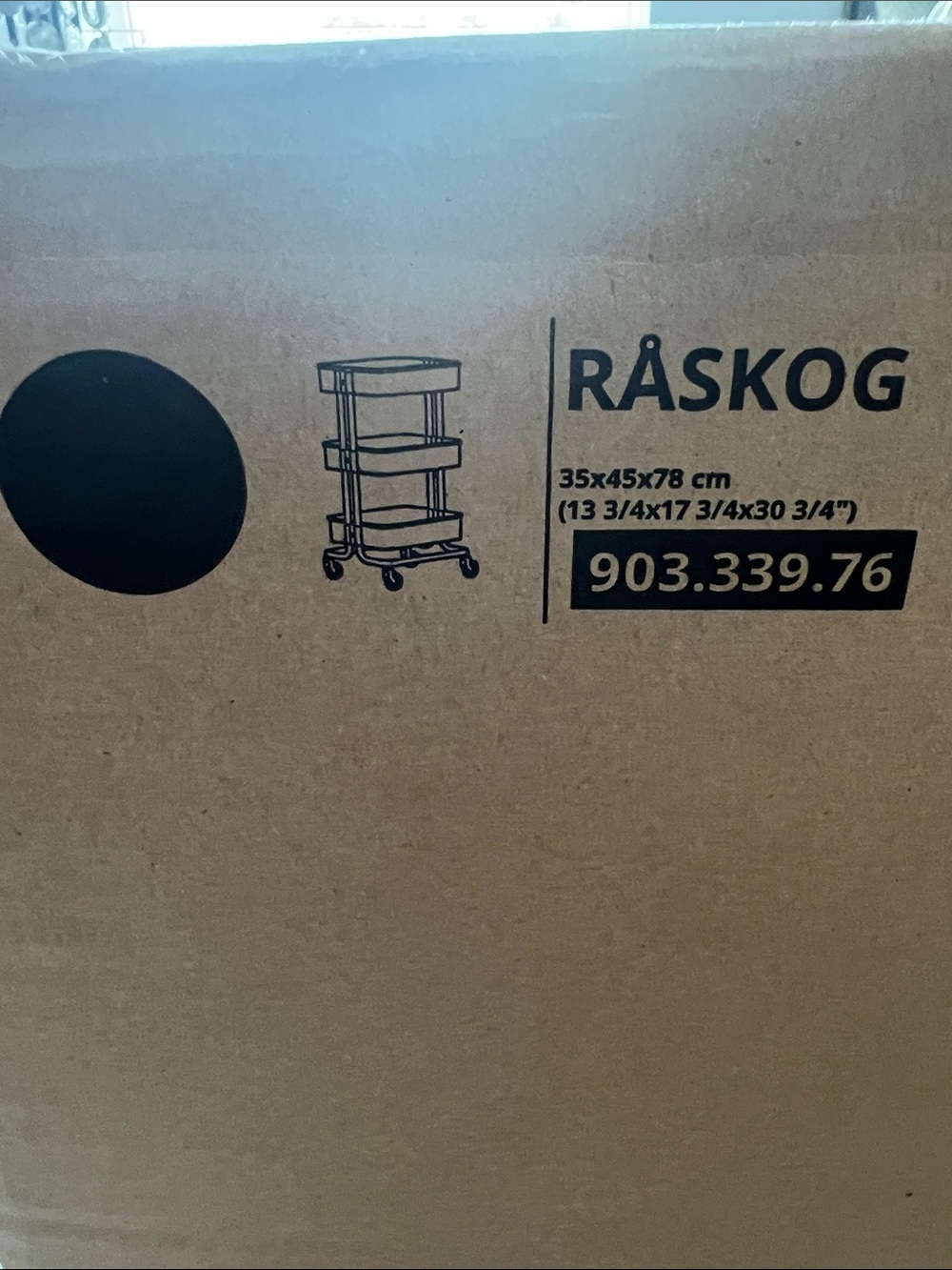 IKEA RÅSKOG utility cart is a compact, three-tiered rolling storage cart. - Picture 3 of 3